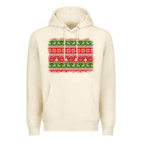 Sandshell knitted christmas reindeer pine tree background Premium Hoodie - Jasminsmagicworld