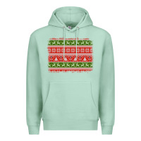 Seafoam knitted christmas reindeer pine tree background Premium Hoodie - Jasminsmagicworld