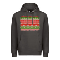 Smoke knitted christmas reindeer pine tree background Premium Hoodie - Jasminsmagicworld