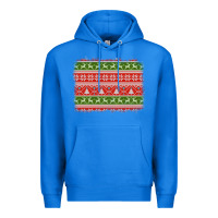 True Royal knitted christmas reindeer pine tree background Premium Hoodie - Jasminsmagicworld