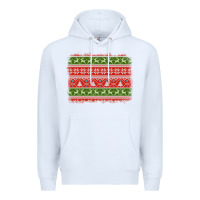 White knitted christmas reindeer pine tree background Premium Hoodie - Jasminsmagicworld