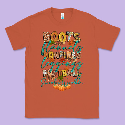Boots Flannels Bonfires Football Classic Tee Designed By Cowgirlartshop