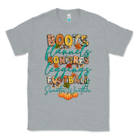 Heather Grey boots flannels bonfires football Classic Tee - CowGirlArtShop