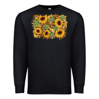 Black cactus leopard sunflower glitter background Premium Sweatshirt - AdoDesignShop