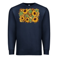 Navy cactus leopard sunflower glitter background Premium Sweatshirt - AdoDesignShop