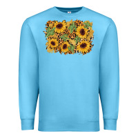 Ocean Blue cactus leopard sunflower glitter background Premium Sweatshirt - AdoDesignShop