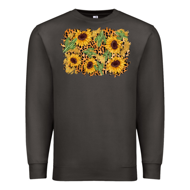 Cactus Leopard Sunflower Glitter Background Premium Sweatshirt by AdoDesignShop | Teevron