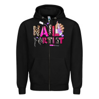 Black nail artist Zipper Hoodie - AdoDesignShop