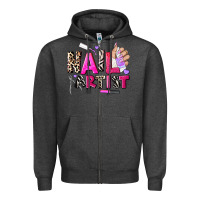 Charcoal Heather nail artist Zipper Hoodie - AdoDesignShop