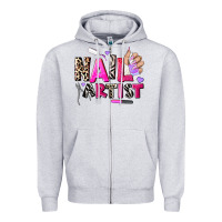 Heather Grey nail artist Zipper Hoodie - AdoDesignShop
