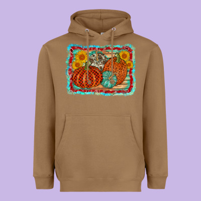 Pumpkin Sunflower Heavyweight Hoodie Designed By Adodesignshop
