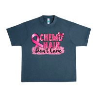 Midnight Navy Breast Cancer Chemo hair don't care Urban Heavy Tee - FaDigitalArtStudio