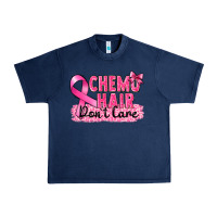 Navy Breast Cancer Chemo hair don't care Urban Heavy Tee - FaDigitalArtStudio