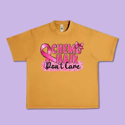 Breast Cancer Chemo Hair Don't Care Urban Heavy Tee Designed By Fadigitalartstudio