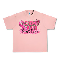 Salmon Breast Cancer Chemo hair don't care Urban Heavy Tee - FaDigitalArtStudio