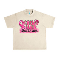 Sandshell Breast Cancer Chemo hair don't care Urban Heavy Tee - FaDigitalArtStudio