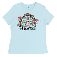Baby Blue nurse rainbow Ladies Tee - CowGirlArtShop