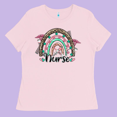 Nurse Rainbow Ladies Tee Designed By Cowgirlartshop