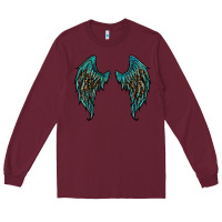 Burgundy turquoise leopard wings Long Sleeve Tee - RanaPortraitStore