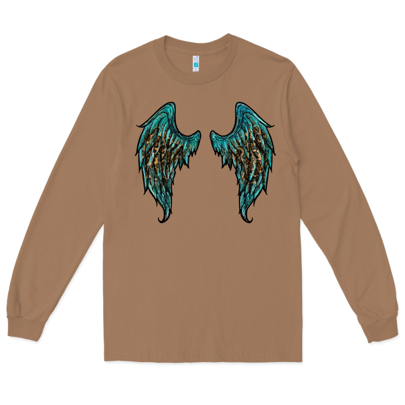 Turquoise Leopard Wings Long Sleeve Tee by RanaPortraitStore | Teevron