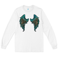 White turquoise leopard wings Long Sleeve Tee - RanaPortraitStore