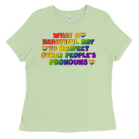 Matcha What a beautiful day to respect other people's Ladies Tee - CowGirlArtShop