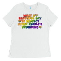 White What a beautiful day to respect other people's Ladies Tee - CowGirlArtShop