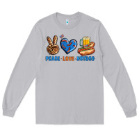 Moon Dust Peace Love Hotdog Long Sleeve Tee - BundleAndBundleShop