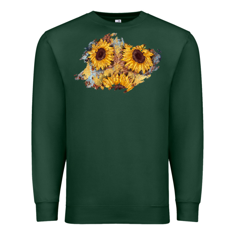 Sunflower Glitter Leather Patch Premium Sweatshirt by AdoDesignShop | Teevron