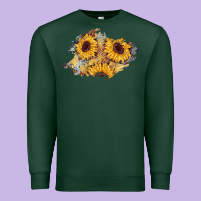 Sunflower Glitter Leather Patch Premium Sweatshirt Designed By Adodesignshop