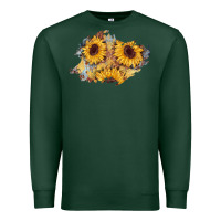Sports Green sunflower glitter leather patch Premium Sweatshirt - AdoDesignShop