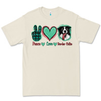 Bone Peace Love Border Collie Premium Tee - Jasminsmagicworld