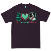 Plum Peace Love Border Collie Premium Tee - Jasminsmagicworld