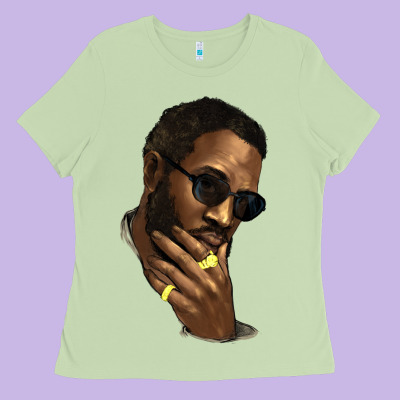 Black Man Ladies Tee Designed By Howdyjamesfarm