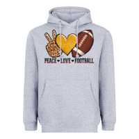 Heather Grey peace love football revize Heavyweight Hoodie - AdoDesignShop
