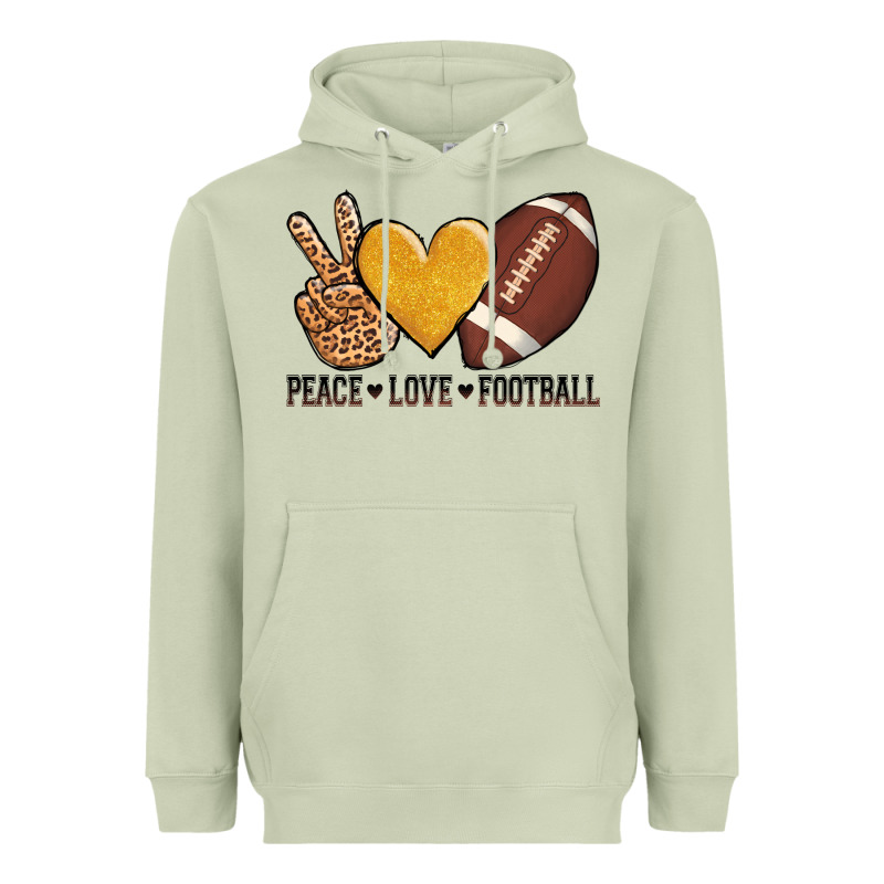 Peace Love Football Revize Heavyweight Hoodie by AdoDesignShop | Teevron