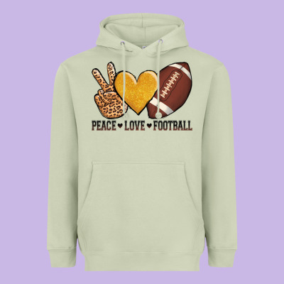 Peace Love Football Revize Heavyweight Hoodie Designed By Adodesignshop