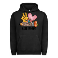 Pigment Black peace love 4th grade Urban Hoodie - JahusDesignShop