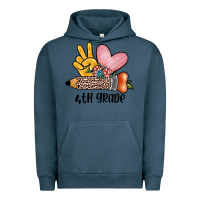 Pigment Midnight Navy peace love 4th grade Urban Hoodie - JahusDesignShop