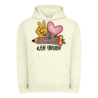 Pigment Pistachio peace love 4th grade Urban Hoodie - JahusDesignShop