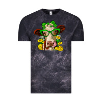 Cloud Black St. Patrick's Day cow Vintage Tee - OliviaCreatesArt
