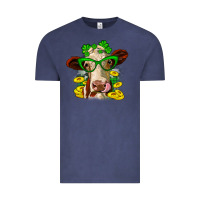 Vintage Denim St. Patrick's Day cow Vintage Tee - OliviaCreatesArt