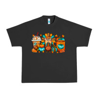 Pigment Black Thanksgiving Coffee Cups Urban Heavy Tee - FaDigitalArtStudio