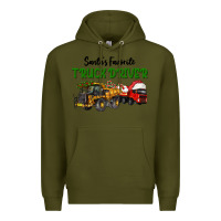 Army Green Santa's Favorite Truck Driver Premium Hoodie - LillyAllenDesigns