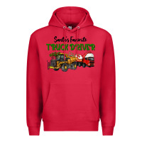 Cardinal Santa's Favorite Truck Driver Premium Hoodie - LillyAllenDesigns