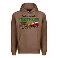 Chestnut Santa's Favorite Truck Driver Premium Hoodie - LillyAllenDesigns