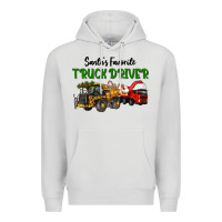 Dove Grey Santa's Favorite Truck Driver Premium Hoodie - LillyAllenDesigns
