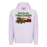 Lilac Santa's Favorite Truck Driver Premium Hoodie - LillyAllenDesigns