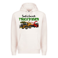 Pale Pink Santa's Favorite Truck Driver Premium Hoodie - LillyAllenDesigns