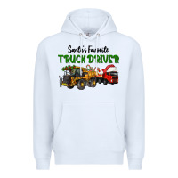 White Santa's Favorite Truck Driver Premium Hoodie - LillyAllenDesigns